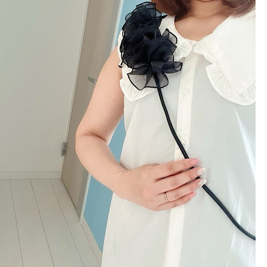 送料無料💗ローズフラワースマホストラップ＆バレッタセット